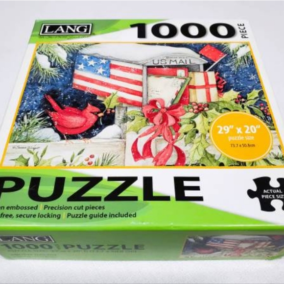 Lang Like New Mailbox Christmas Cardinal Puzzle - Picture 1 of 2